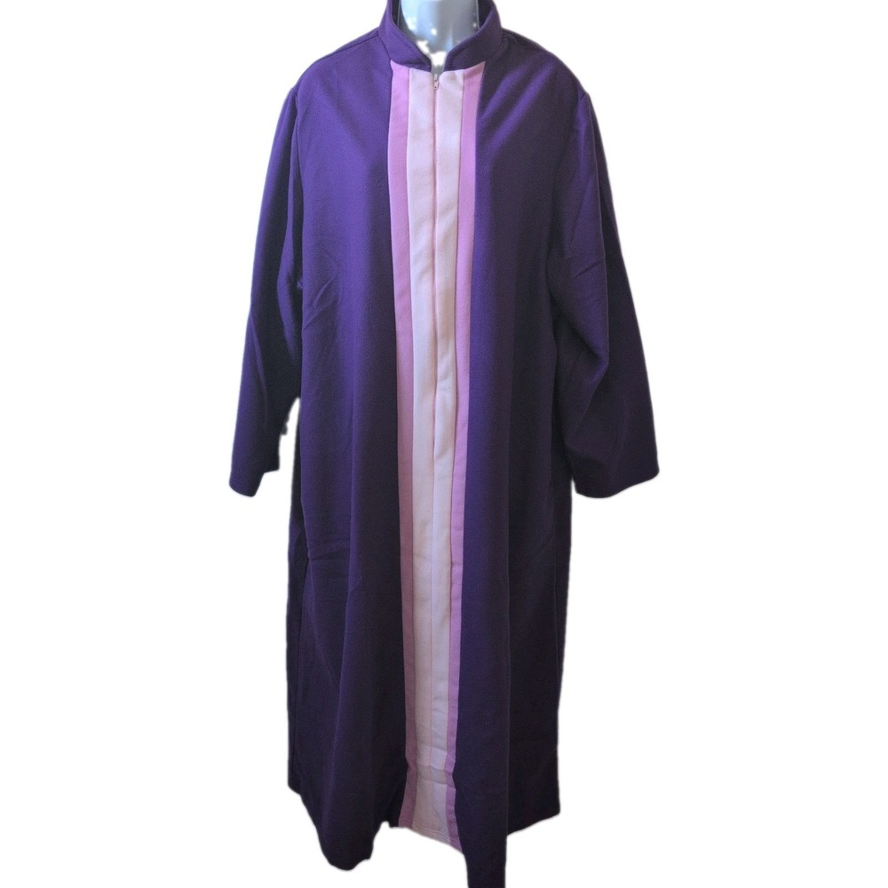 Vintage Women's Saybury Purple Flannel Night Gown Lounger - 2X - New